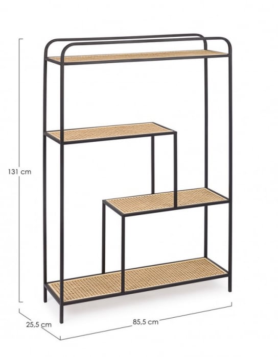 Polita carti Elyot 4 rafturi, Metal, Maro, 85.5x25.5x131 cm [2]