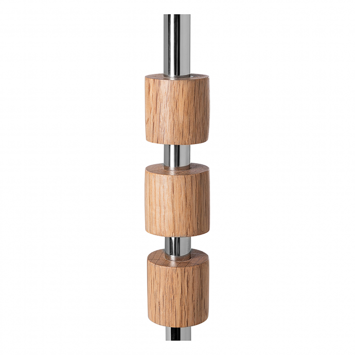 PORTERO, Candelabru, Stejar, lucios, maro, argintiu, H 36 cm, D 9 cm [2]