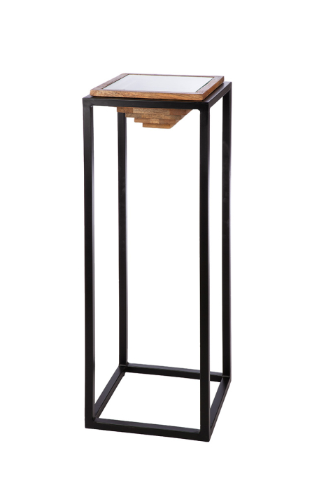 Postament, patrat, "Moorea", Metal, maro, negru, PU 1, L. 30 cm, l. 30 cm, H 91 cm [1]