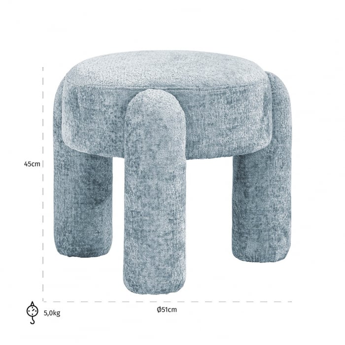Puf Holly light blue chenille (Bergen 602 Light blue Chenille) [2]