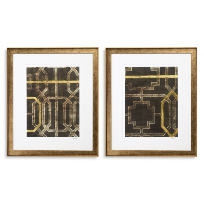 Print Trellis Pattern de Ethan Harper II set de 2 |W. 78.5 | D. 4 | H. 93.5 cm | per frame [1]