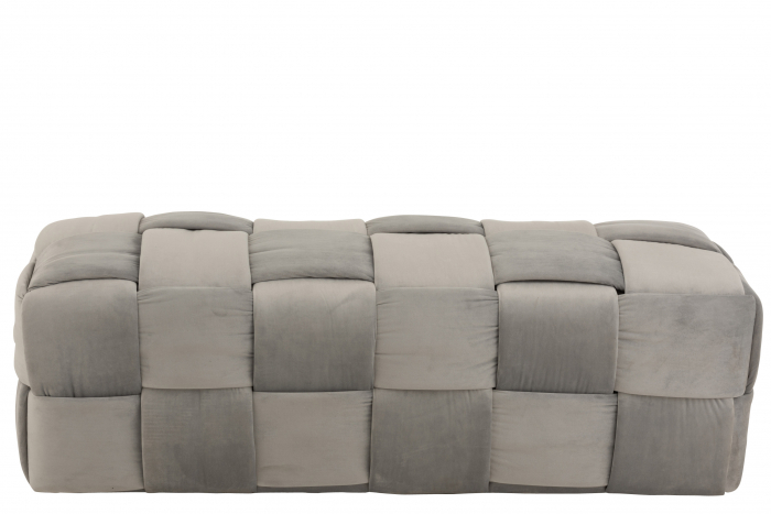Puf 3 locuri, Textil/Lemn, Gri, 120x42x38 cm [2]
