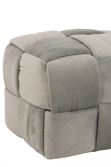 Puf 3 locuri, Textil/Lemn, Gri, 120x42x38 cm [4]