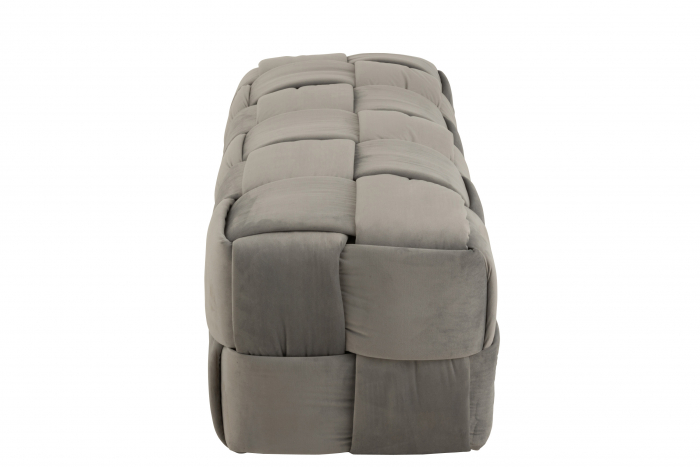 Puf 3 locuri, Textil/Lemn, Gri, 120x42x38 cm [3]