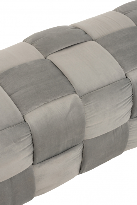 Puf 3 locuri, Textil/Lemn, Gri, 120x42x38 cm [5]
