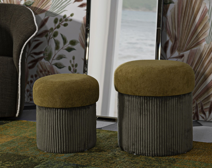 Puf Aspen verde, 2 buc. cm ø 42x44-35x37 [7]
