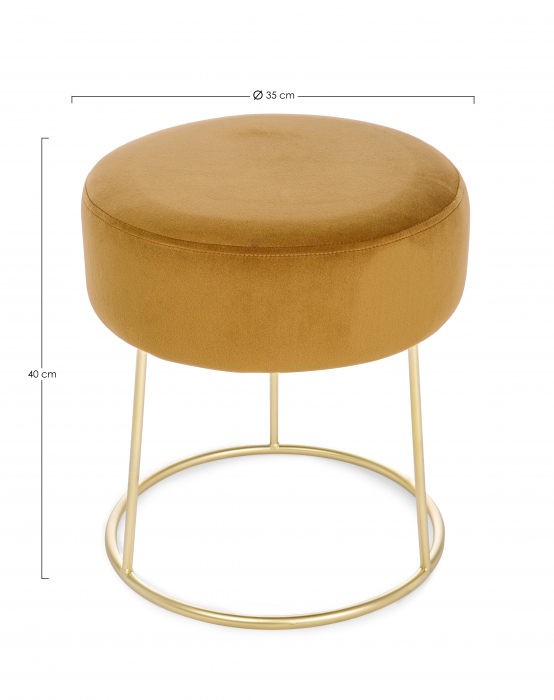 Puf Clarissa, Otel/Poliester/Spuma, Auriu/Galben, 35xx40 cm [3]