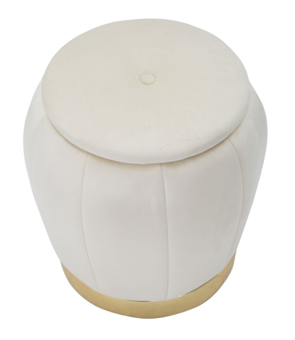 Puf crem/auriu Paris cm ø 43x43 [2]