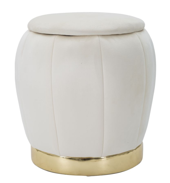Puf crem/auriu Paris cm ø 43x43 [1]