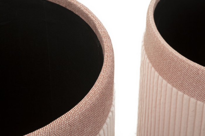 Puf cu spatiu depozitare, roz, set de 3 piese, cm ø 40,5x49,5-35x42-31x38 [8]