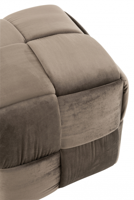 Puf , Lemn/Textil, Maro, 42x42x40 cm [4]
