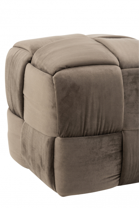 Puf , Lemn/Textil, Maro, 42x42x40 cm [3]