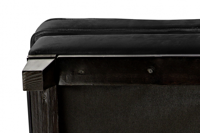Puf Maxim, Poliester/Lemn, Negru, 70x50x50 cm [2]