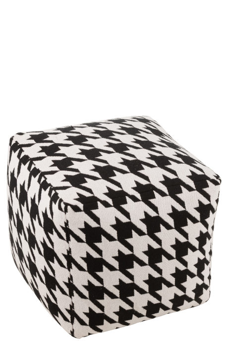 Puf, pied-de-poule bumbac alb/negru, L [2]