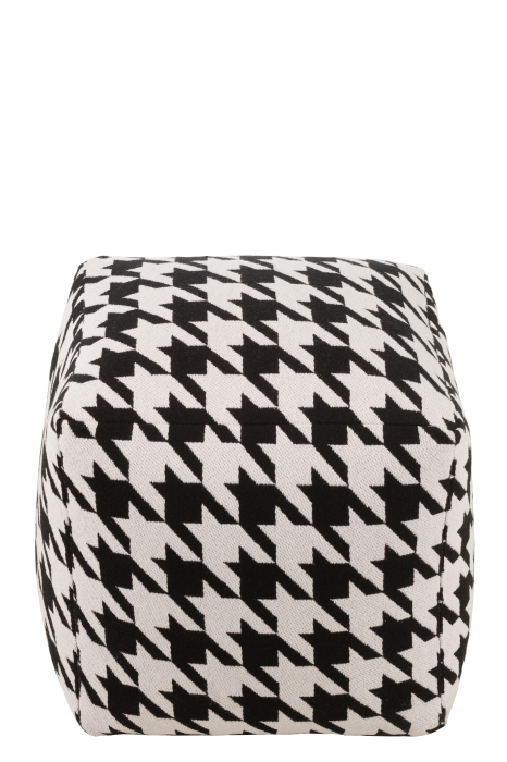 Puf, pied-de-poule bumbac alb/negru, L [3]