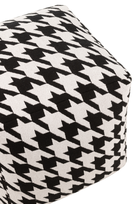 Puf, pied-de-poule bumbac alb/negru, L [5]