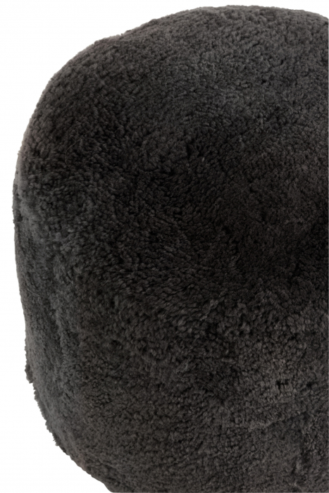 Puf Sheepskin, Textil, Gri inchis, 57x57x47 cm [2]