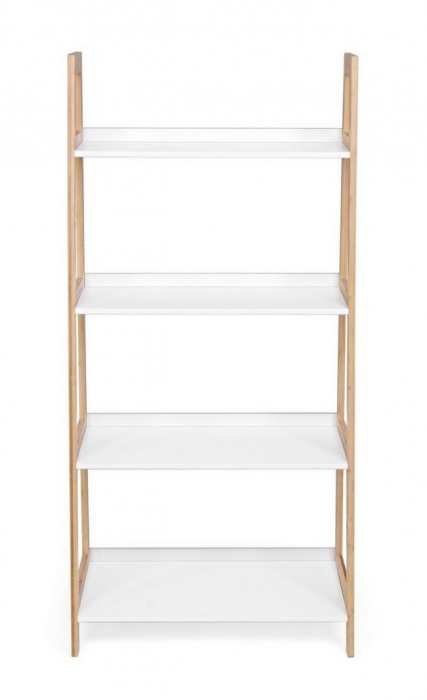 Biblioteca Brooklyn, Lemn, Alb/Maro, 62x38x130 cm [3]