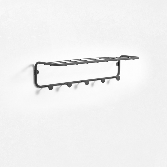Raft de perete cu cuier IJI, Metal, Gri, 55×14.5×12.5 cm lotusland.ro imagine noua elgreco.ro