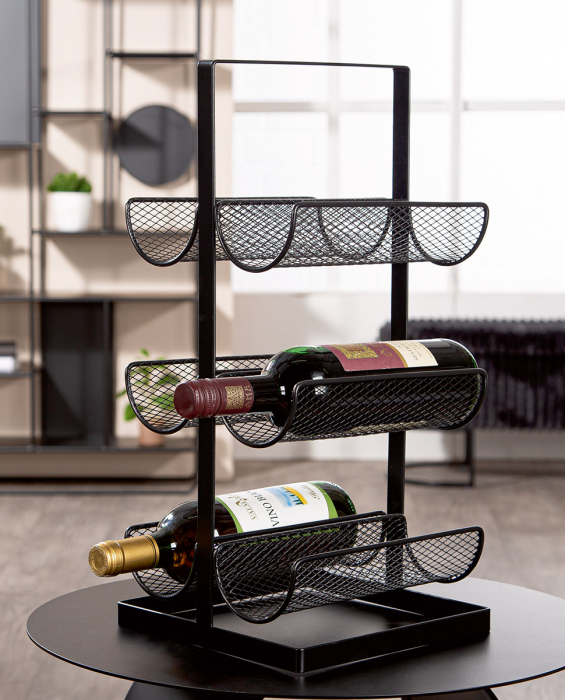 Raft pentru vin, Floor, Metal, negru, PU 2, L. 23 cm, L. 23 cm, H. 48 cm [1]