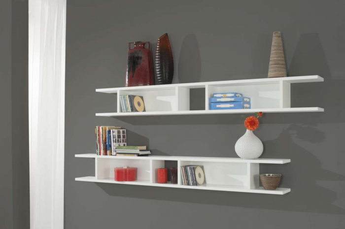 Rafturi SLIM 2, Melamina, Alb,  19.6x18x160 cm [4]