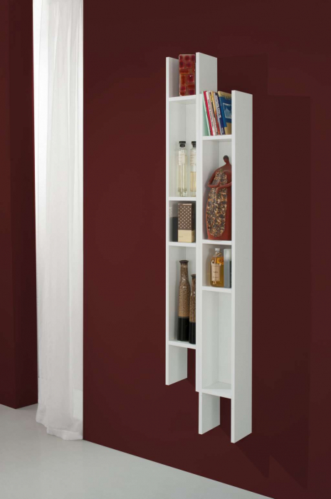 Rafturi SLIM 2, Melamina, Alb,  19.6x18x160 cm [5]