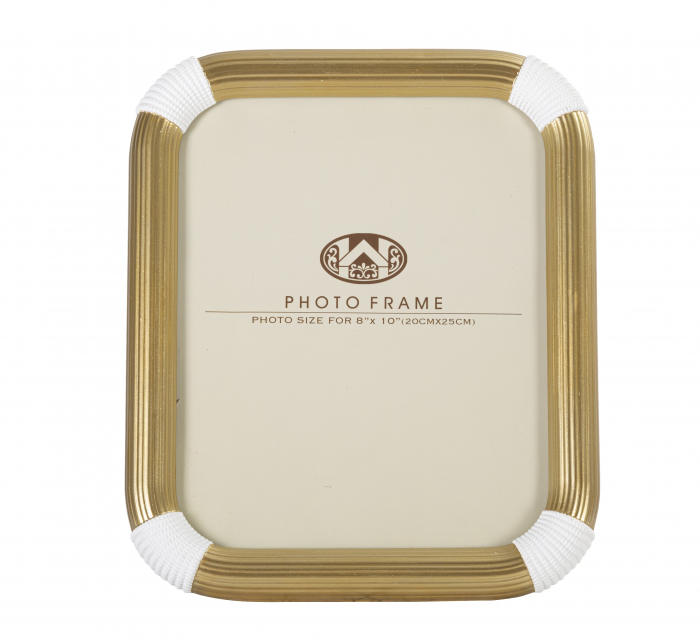 Rama foto Bann, Rasina/Sticla, Auriu/Alb, 30.2x25x2.6 cm [6]
