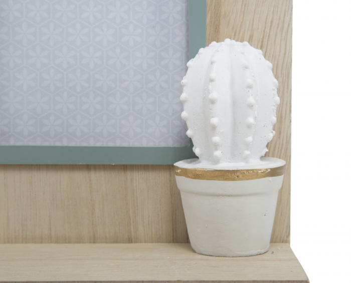Rama foto cu sertar Cactus, MDF/Sticla, gri,  20,5X8.5X31  cm [6]