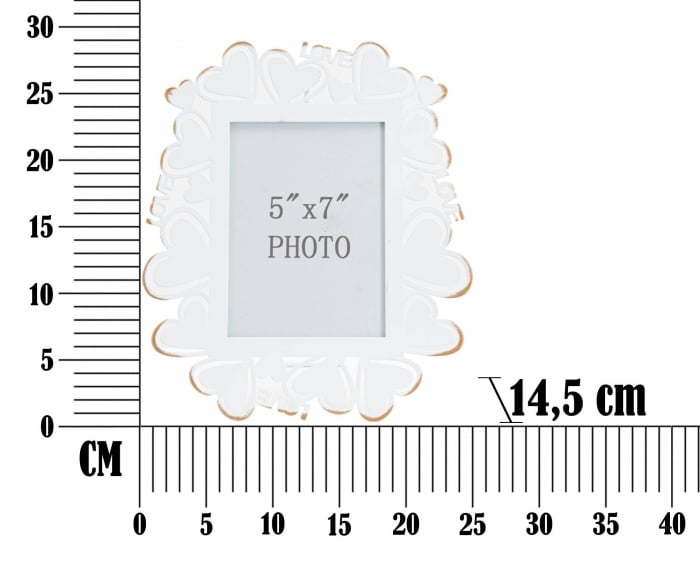 Rama foto, Fier/Sticla, Alb/Auriu, 27,7x25x14,5 cm [6]