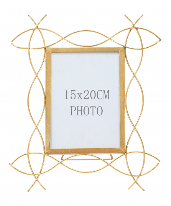 Rama foto Glam, Fier/Sticla, Auriu, 32x29.5x1.4 cm [4]