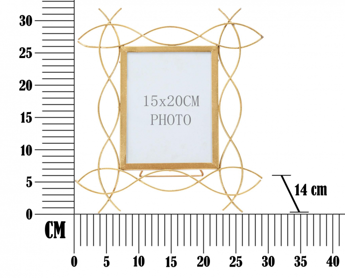 Rama foto Glam, Fier/Sticla, Auriu, 32x29.5x1.4 cm [6]