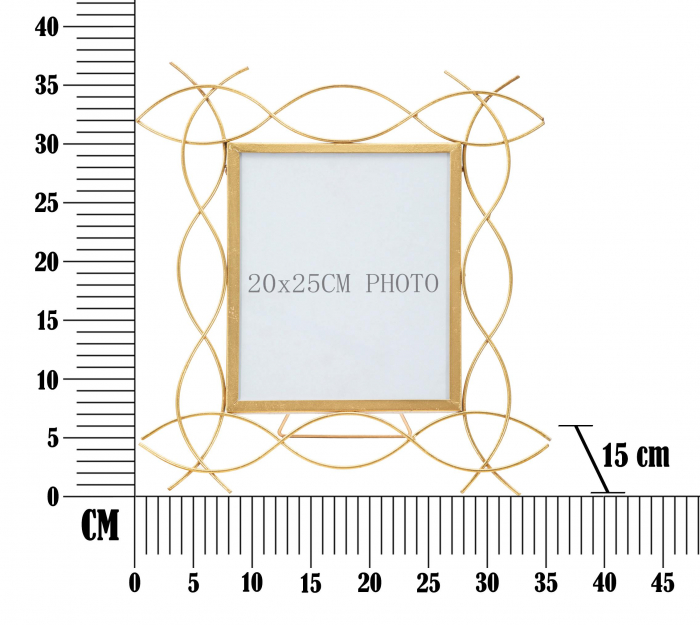Rama foto Glam, Fier/Sticla, Auriu, 37x35.5x1.5 cm [6]