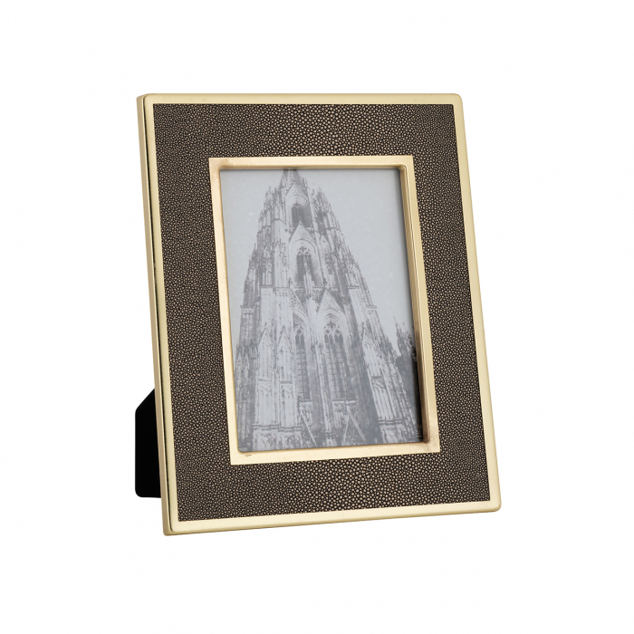 Rama foto Parley, MDF Otel inoxidabil Sticla, Auriu Maro, 26x26x1 cm