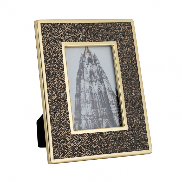 Rama foto Phyre, MDF Otel inoxidabil Sticla, Auriu Maro, 24x19x1 cm