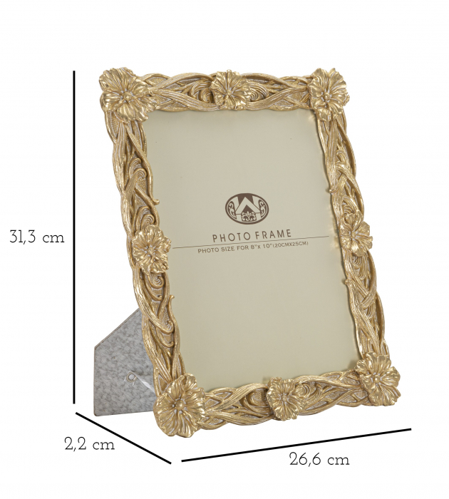 Rama foto Twist Flo, Rasina/Sticla, Auriu/Alb, 31.3x26.6x2.2 cm [5]