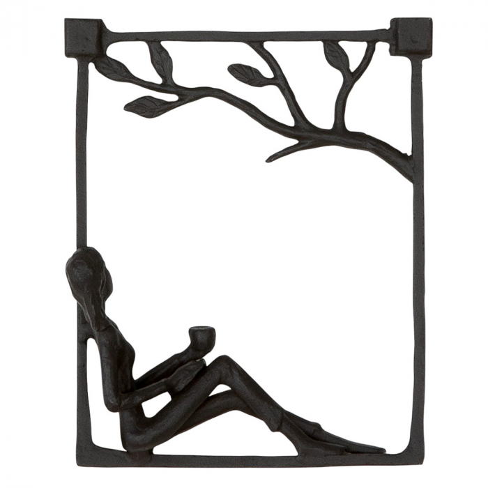 Relief de perete, dreptunghiular, Coffee Time, Fier de călcat, maro închis, PU 2, L. 5 cm, L. 14 cm, H. 17 cm [1]