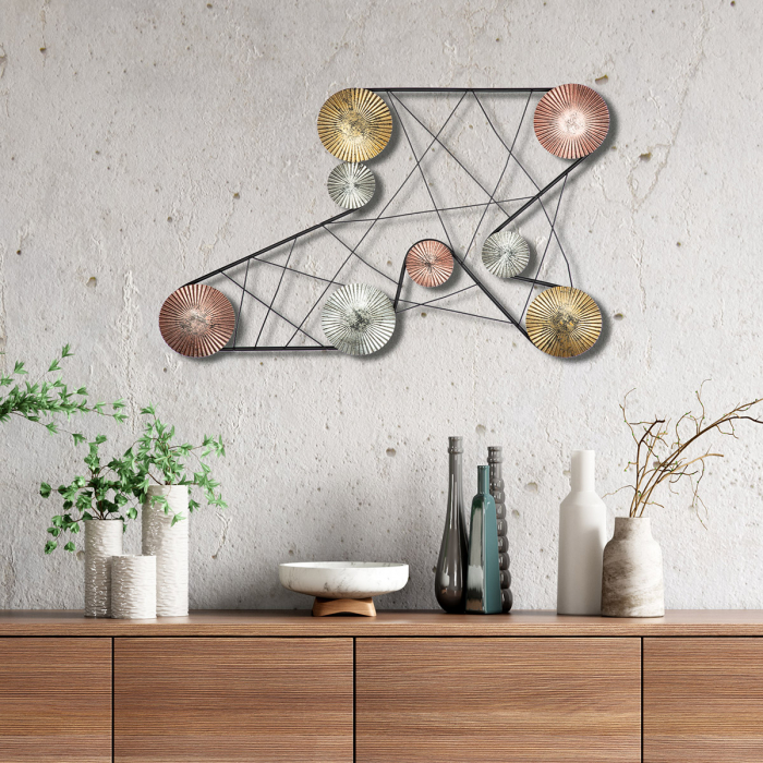 Relief de perete, Metal, multicolor, PU 2, L. 4 cm, L. 52 cm, H 83 cm [7]