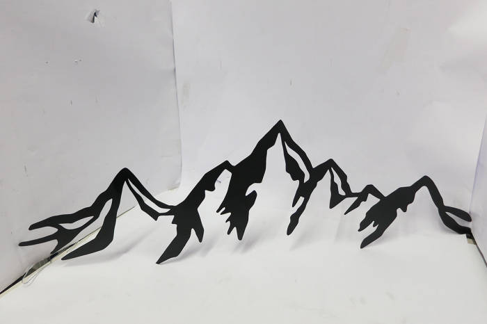 Relief de perete, Silueta muntelui, Metal, negru, PU 2, L. 1 cm, L. 80 cm, H. 26 cm [1]