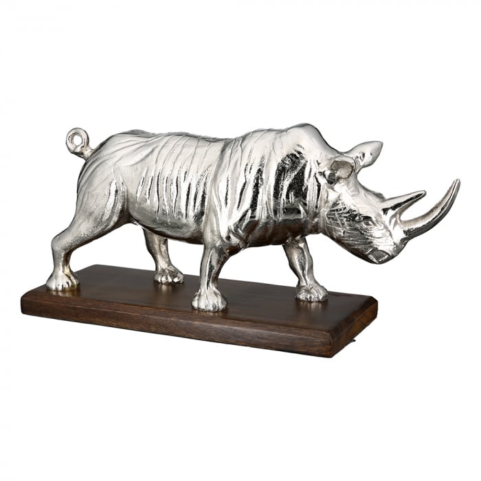 Rinocer Rhino, lemn mango aluminiu, 42x21x14 cm GILDE