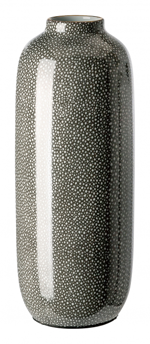 ROY, Vaza, portelan, gri, margine aurie, h.30 cm, d.11 cm