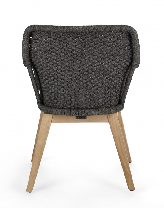 Scaun Allison, Aluminiu/Poliester, Negru/Maro, 46x46x82cm [6]
