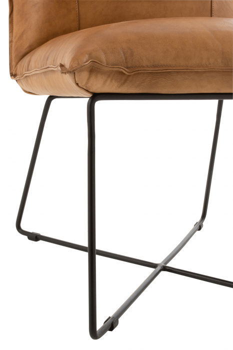 Scaun Avi, Metal/Imitatie piele, Camel, 56.5x65.5x85.5 cm [5]