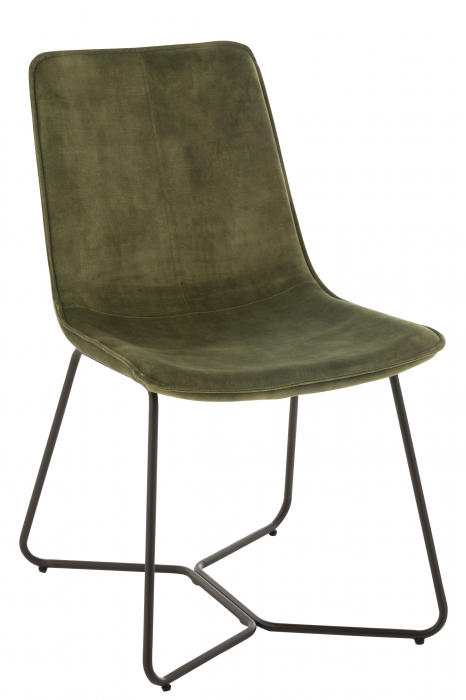Scaun Catia, Textil Metal, Verde Gri, 61.8×49.2×85.4 cm Jolipa imagine noua 2022