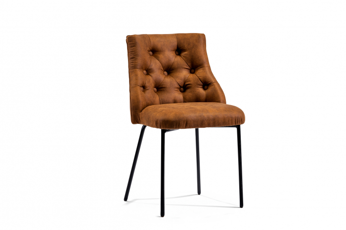 Scaun Chesterfield Deluxe, 50x50x80 cm, maro coniac [2]