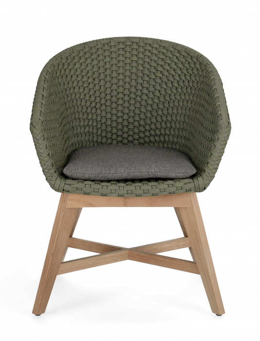 Scaun Coachella, Aluminiu/Poliester, Verde/Maro, 64x64x85cm [4]