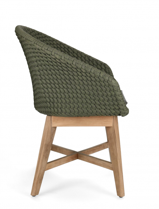 Scaun Coachella, Aluminiu/Poliester, Verde/Maro, 64x64x85cm [2]