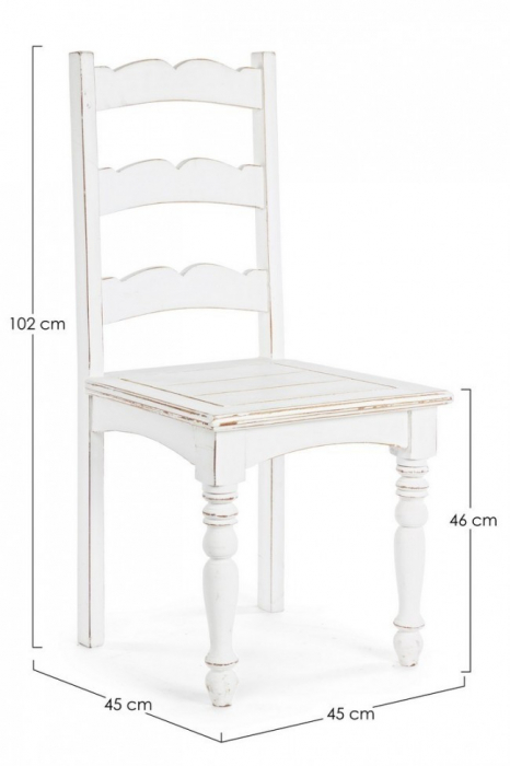 Scaun Colette, Lemn, Alb, 45x45x102 [2]