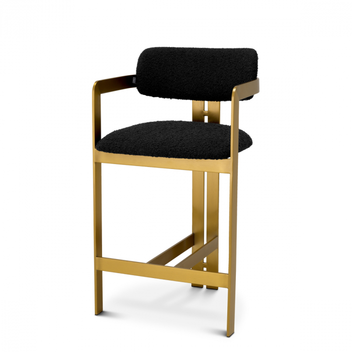 Scaun counter, Donato finisaj alamă bouclé negru [1]