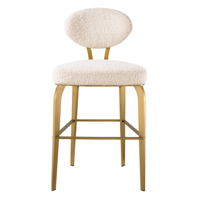 Scaun counter, Dorrego bouclé crem, Dims: W. 50 | D. 50 | H. 97 | SD. 45 | SH. 65  (CM) [2]