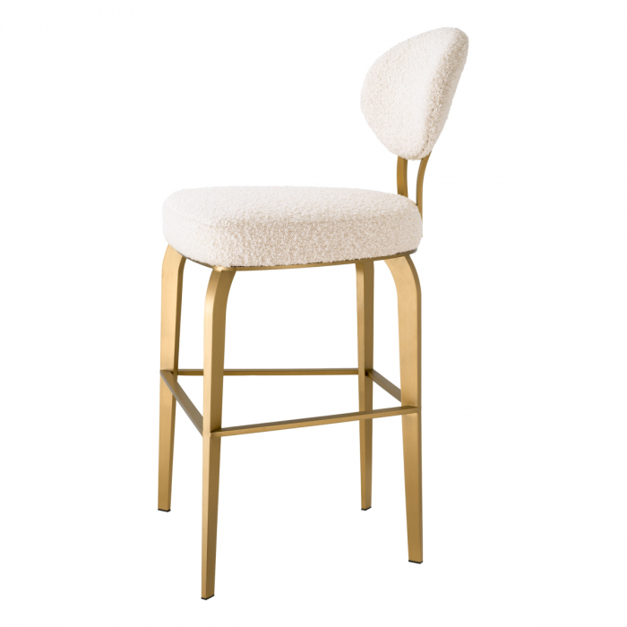 Scaun counter, Dorrego bouclé crem, Dims: W. 50 | D. 50 | H. 97 | SD. 45 | SH. 65  (CM) [4]